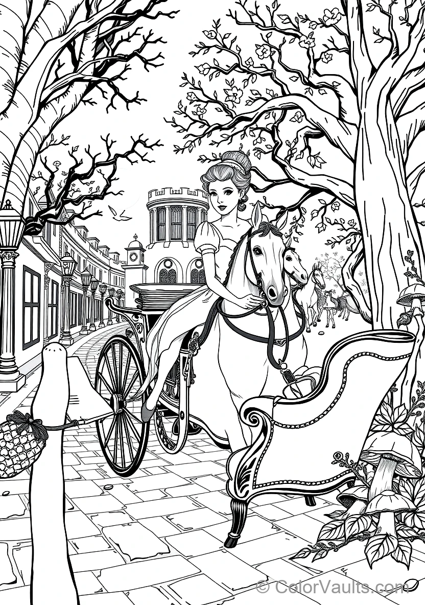 Cinderella Riding in the Ornate Pumpkin Carriage (Scene 53)