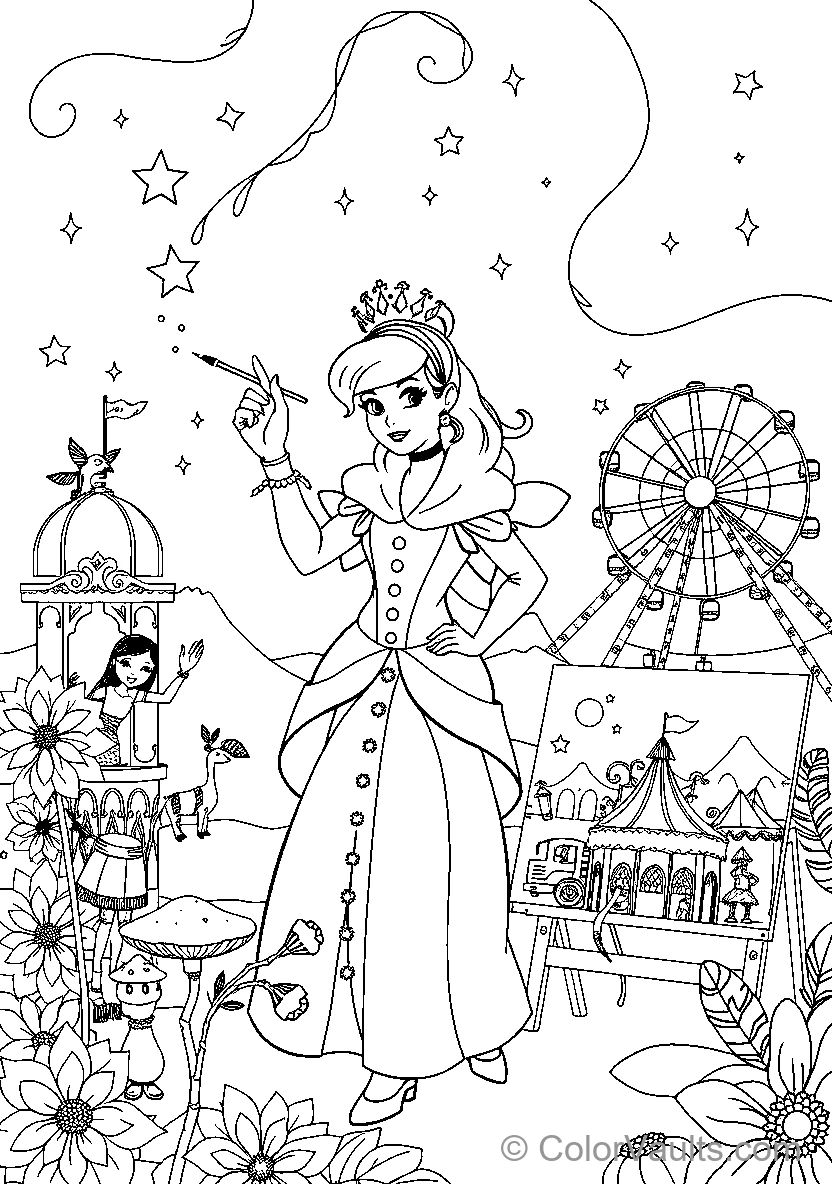 Princess At An Amusement Park