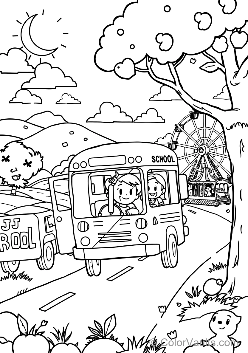 Jj Sitting Happily on the School Bus Singing with Cody (Scene 3)