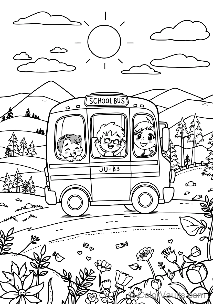 Jj Sitting Happily on the School Bus Singing with Cody (Scene 4)