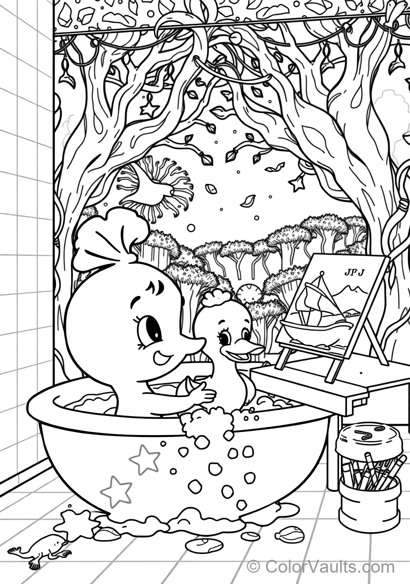 Jj Taking a Bubbly Bath mit Rubber Ducky und Toy Boat (Scene 12)