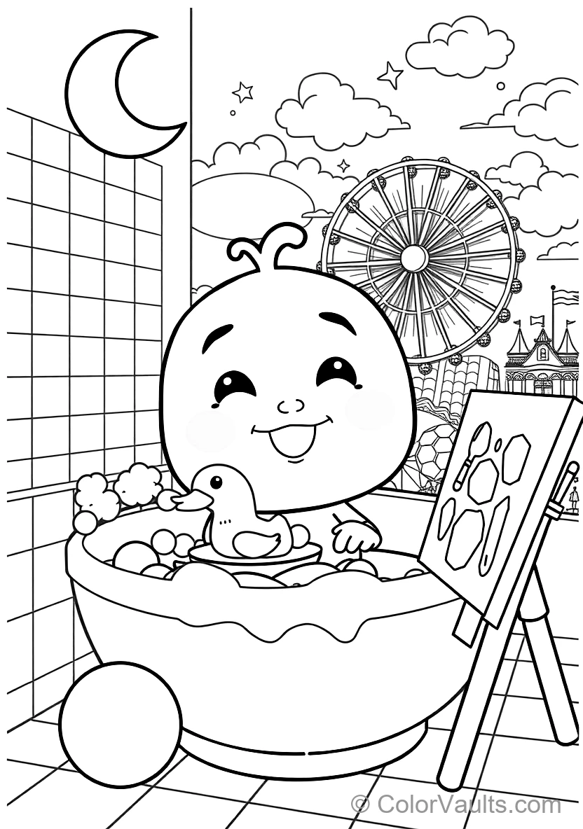 Jj Taking a Bubbly Bath mit Rubber Ducky und Toy Boat (Scene 13)