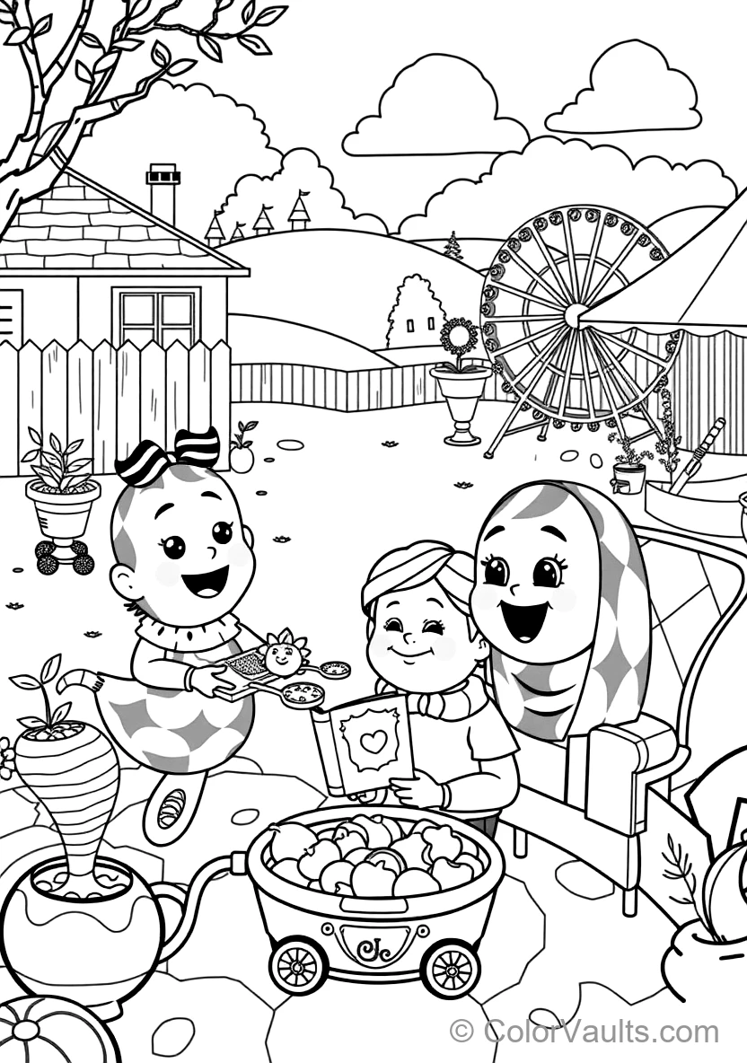 Jj und His Family Having a Fun Picnic im Backyard (Scene 8)