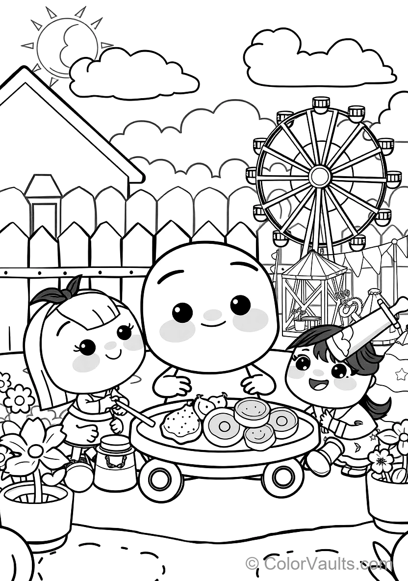 Jj und His Family Having a Fun Picnic im Backyard (Scene 9)