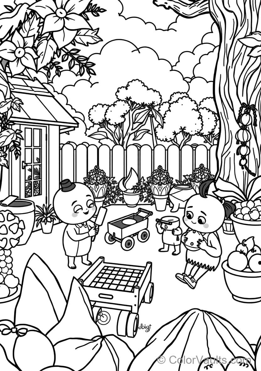 Jj und His Family Having a Fun Picnic im Backyard (Scene 10)