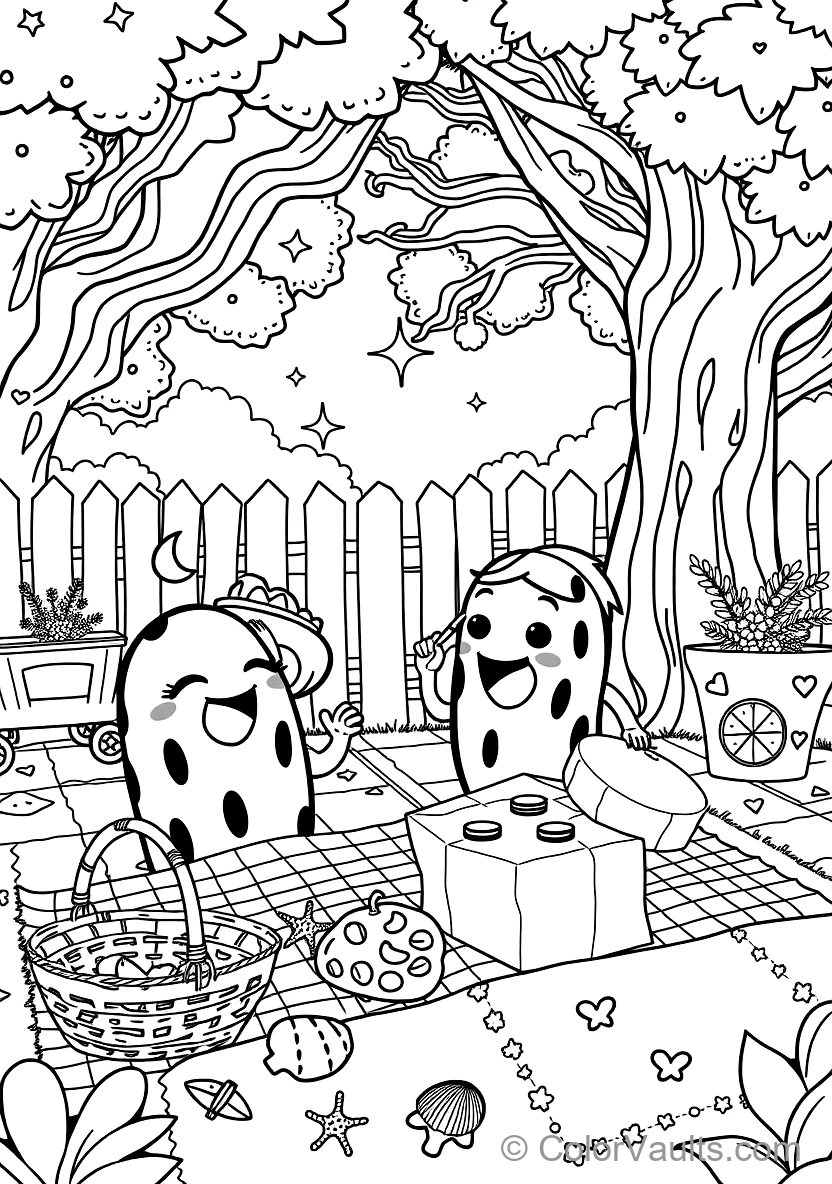 Jj und His Family Having a Fun Picnic im Backyard (Scene 12)