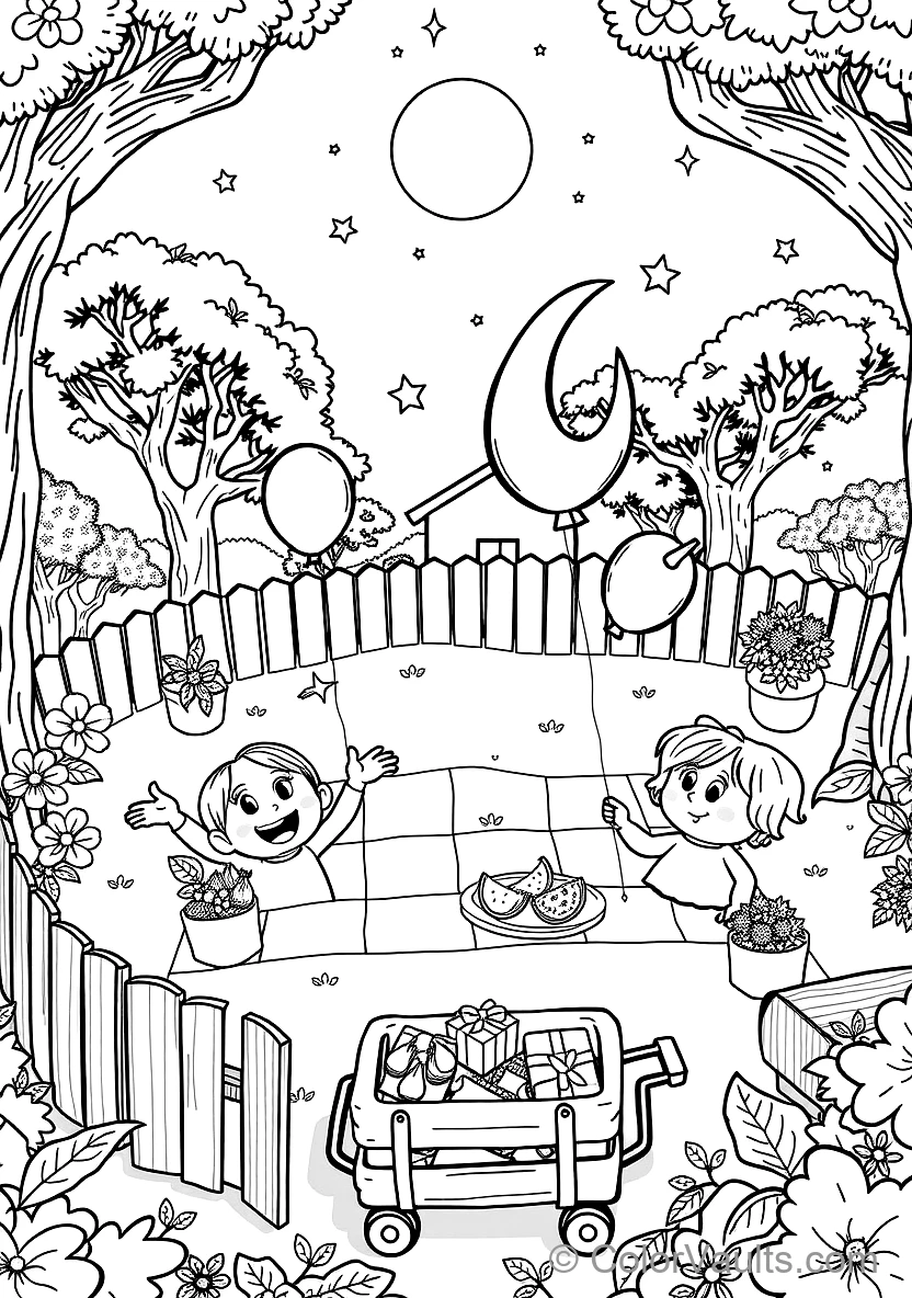 Jj und His Family Having a Fun Picnic im Backyard (Scene 14)