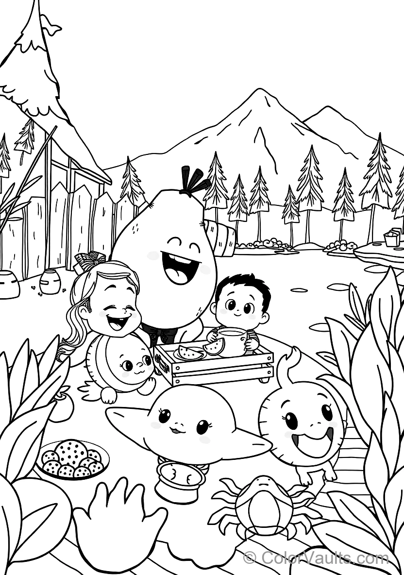 Jj und His Family Having a Fun Picnic im Backyard (Scene 16)