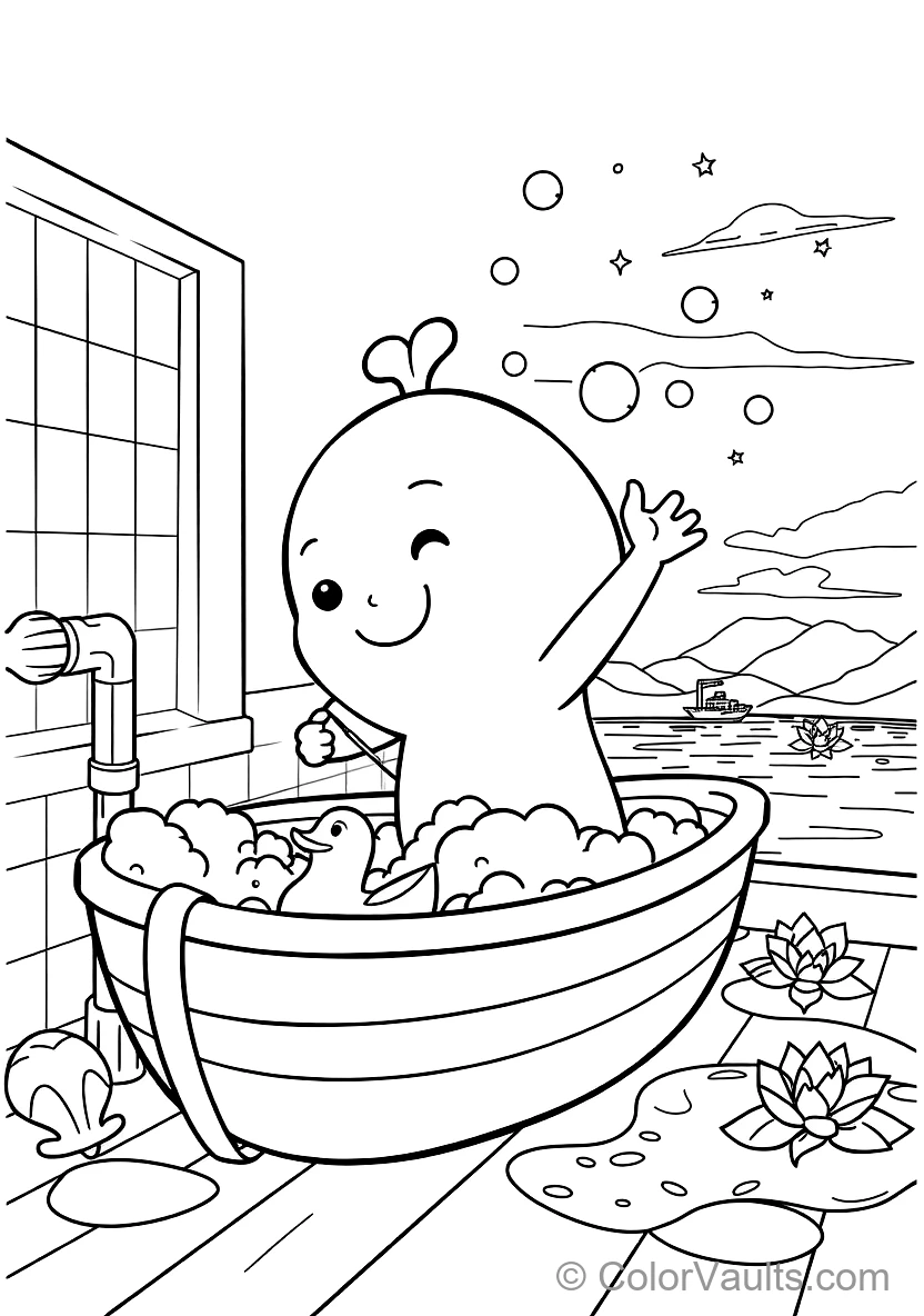 Jj Taking a Bubbly Bath mit Rubber Ducky und Toy Boat (Scene 18)
