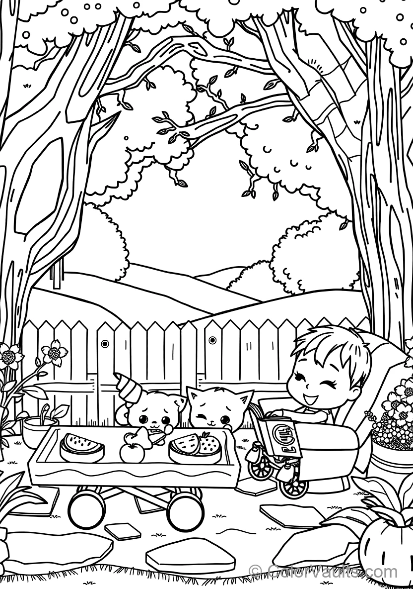 Jj und His Family Having a Fun Picnic im Backyard (Scene 17)