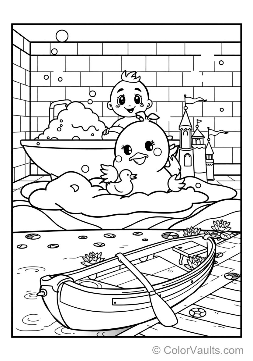 Jj Taking a Bubbly Bath with Rubber Ducky and Toy Boat (Scene 19)