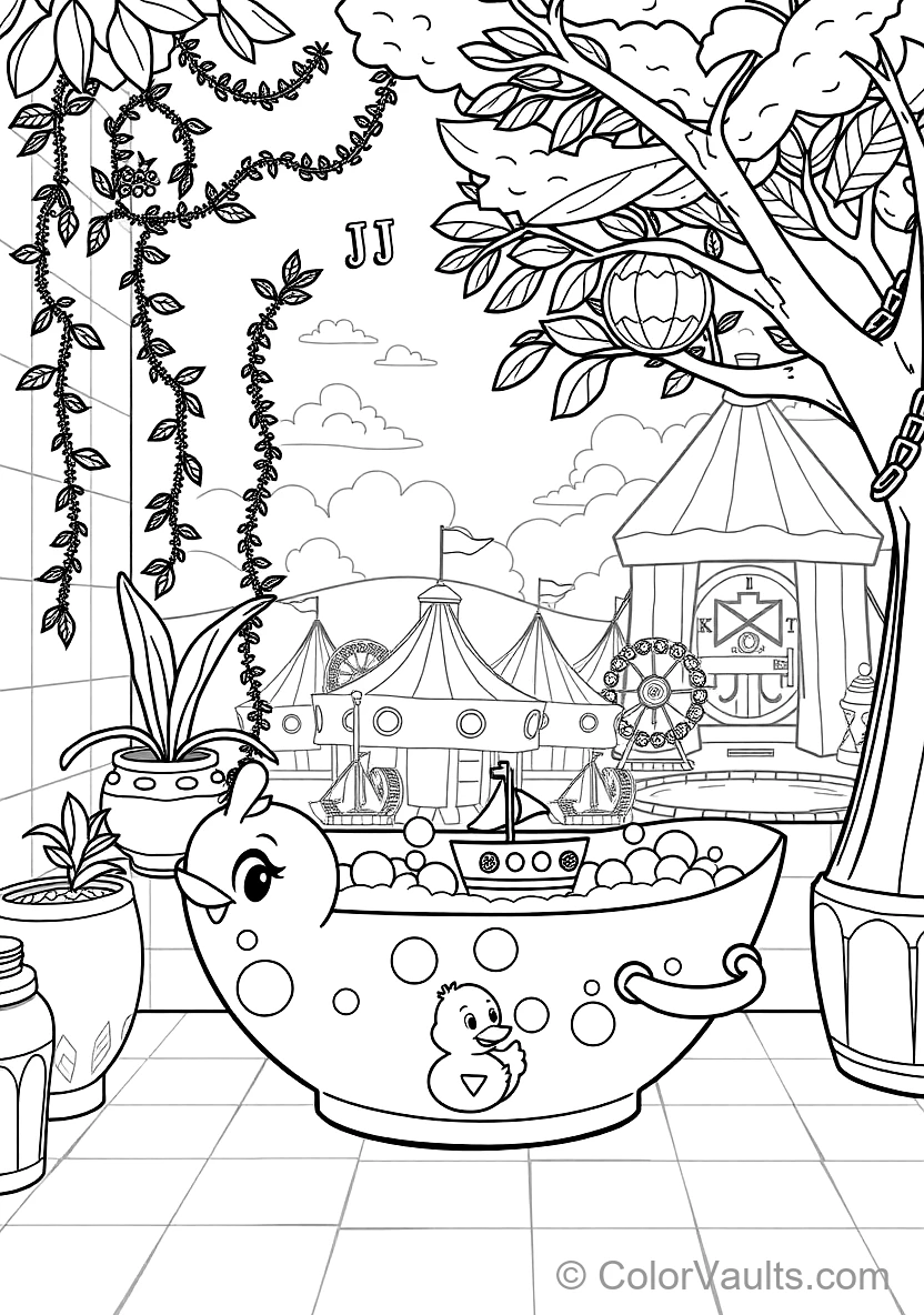 Jj Taking a Bubbly Bath mit Rubber Ducky und Toy Boat (Scene 24)