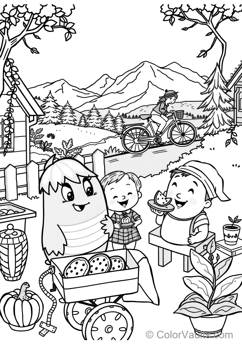 Jj und His Family Having a Fun Picnic im Backyard (Scene 22)