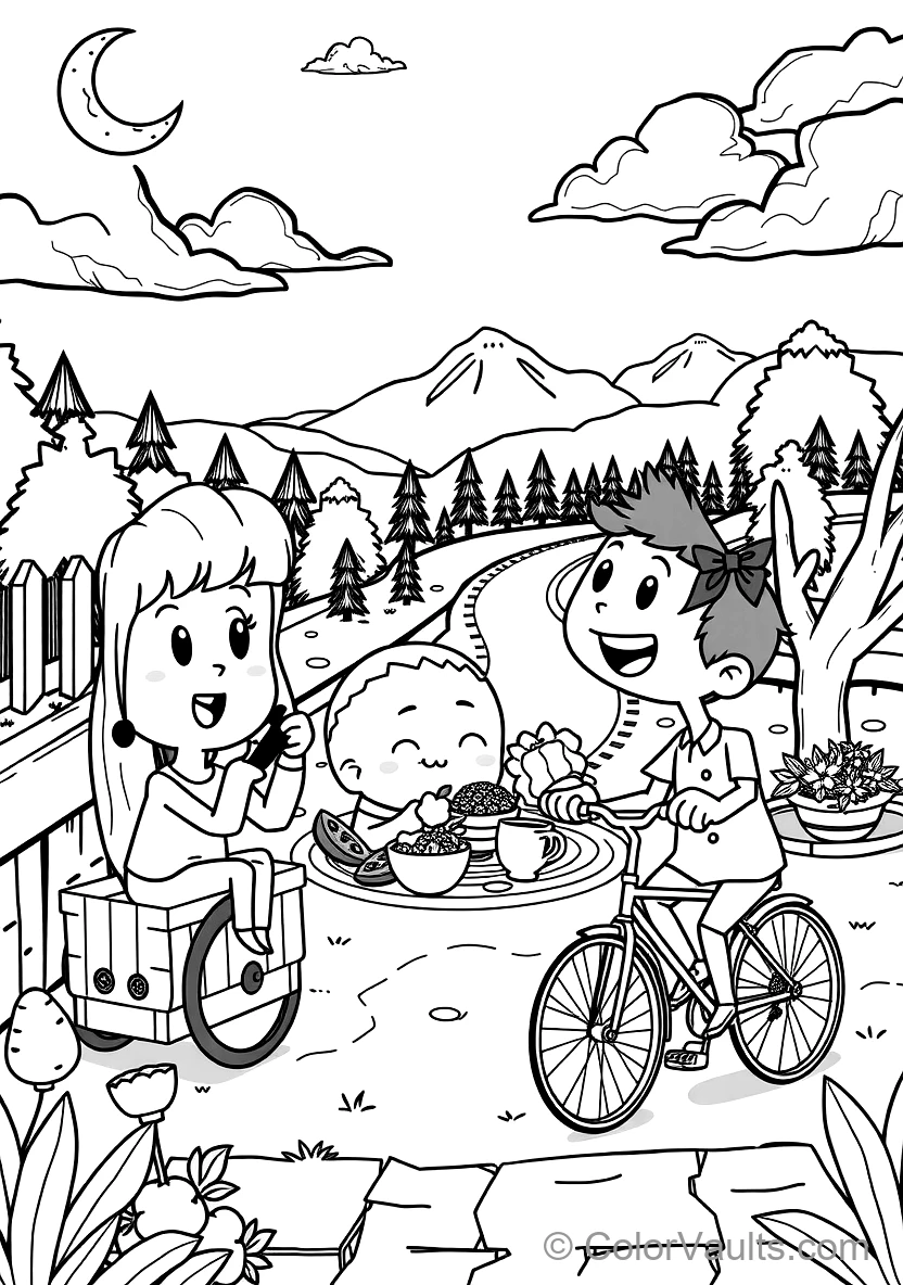Jj und His Family Having a Fun Picnic im Backyard (Scene 24)