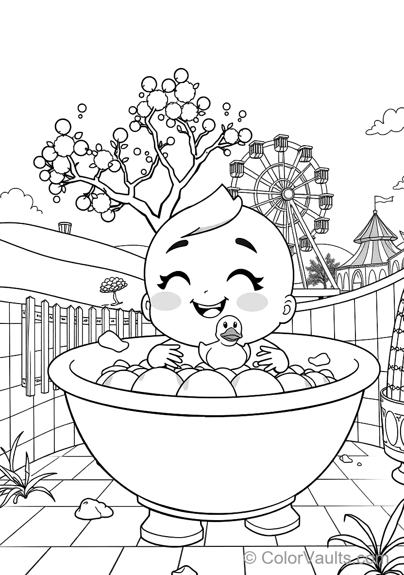 Jj Taking a Bubbly Bath mit Rubber Ducky und Toy Boat (Scene 27)