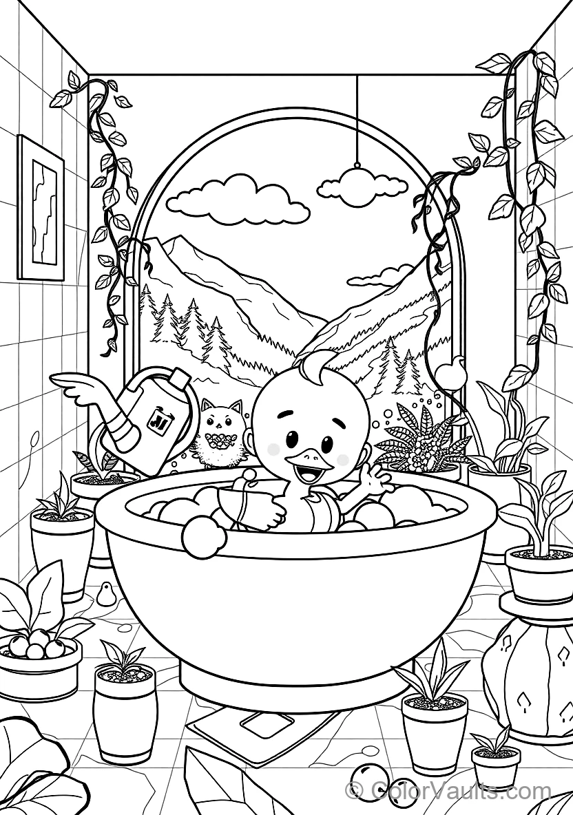 Jj Taking a Bubbly Bath mit Rubber Ducky und Toy Boat (Scene 32)