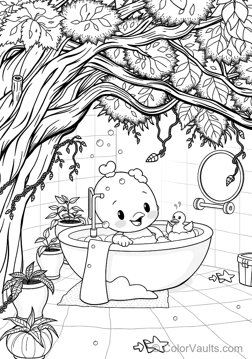 Jj Taking a Bubbly Bath mit Rubber Ducky und Toy Boat (Scene 35)