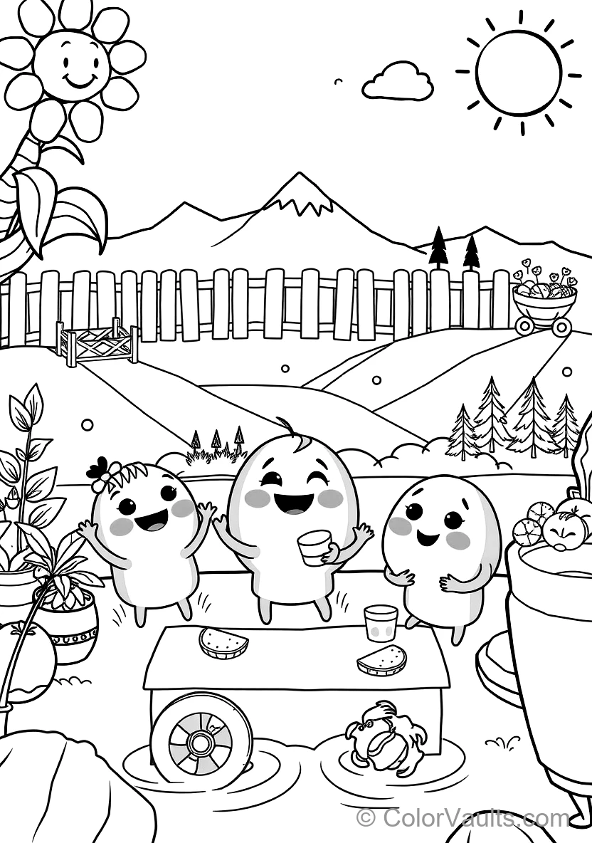 Jj und His Family Having a Fun Picnic im Backyard (Scene 30)