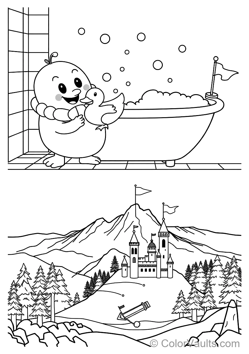 Jj Taking a Bubbly Bath mit Rubber Ducky und Toy Boat (Scene 37)