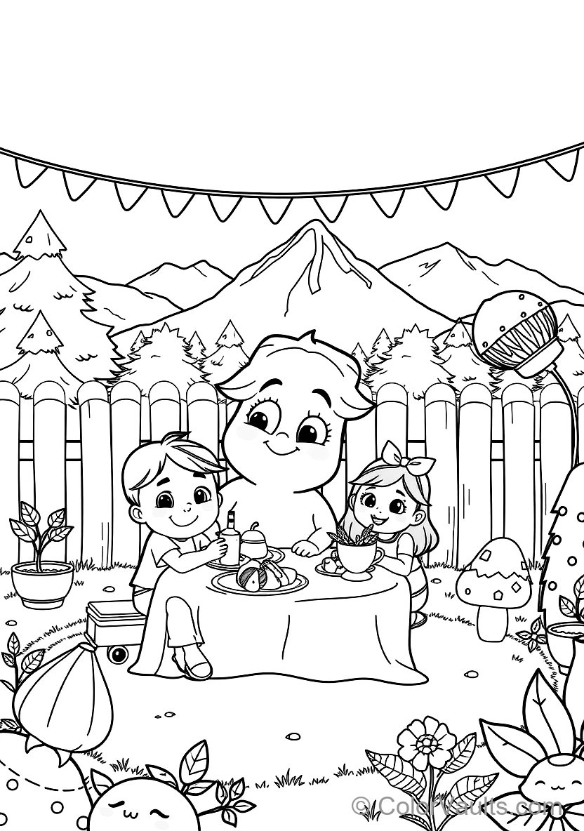 Jj and His Family Having a Fun Picnic in the Backyard (Scene 34)