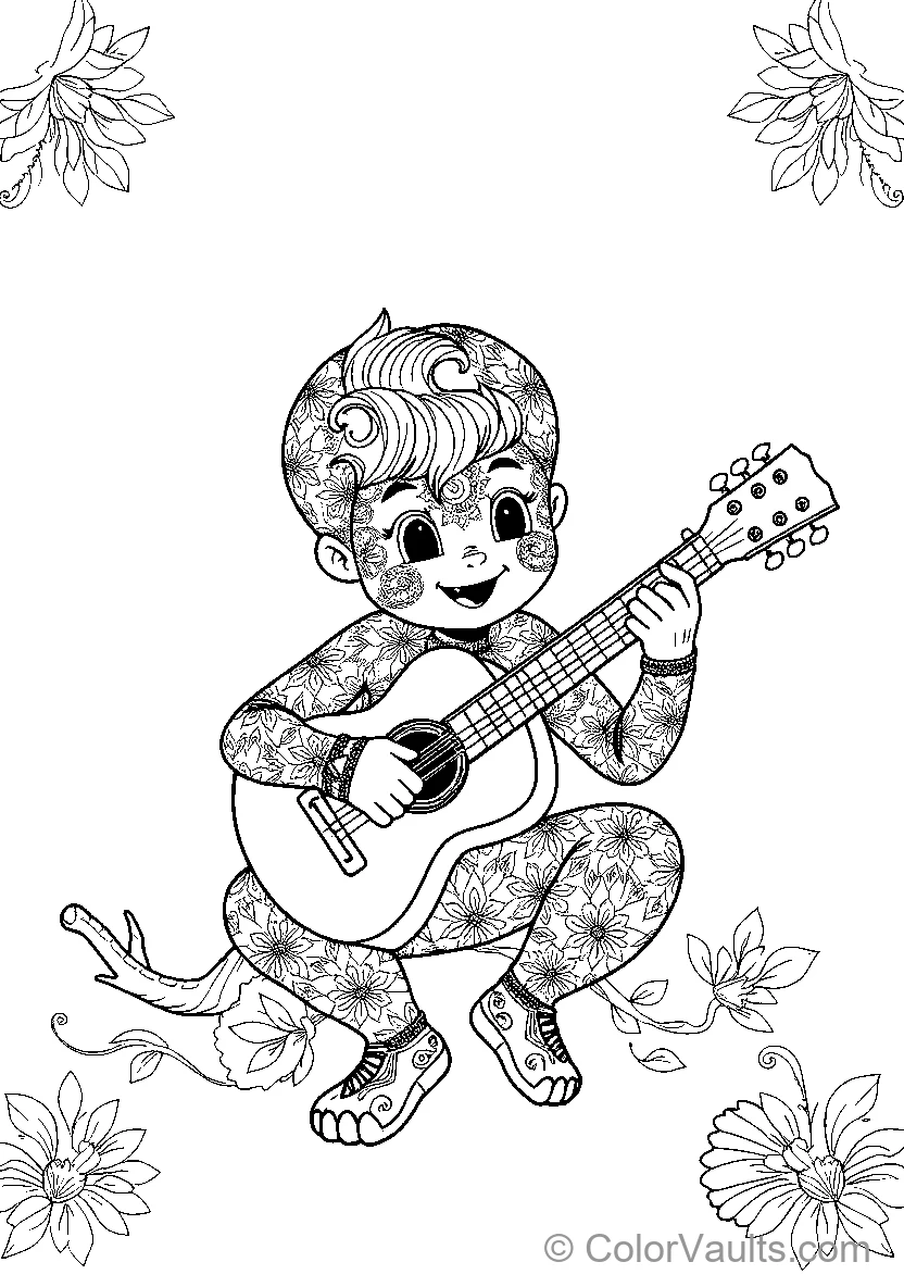 Tattooed Child Playing Guitar