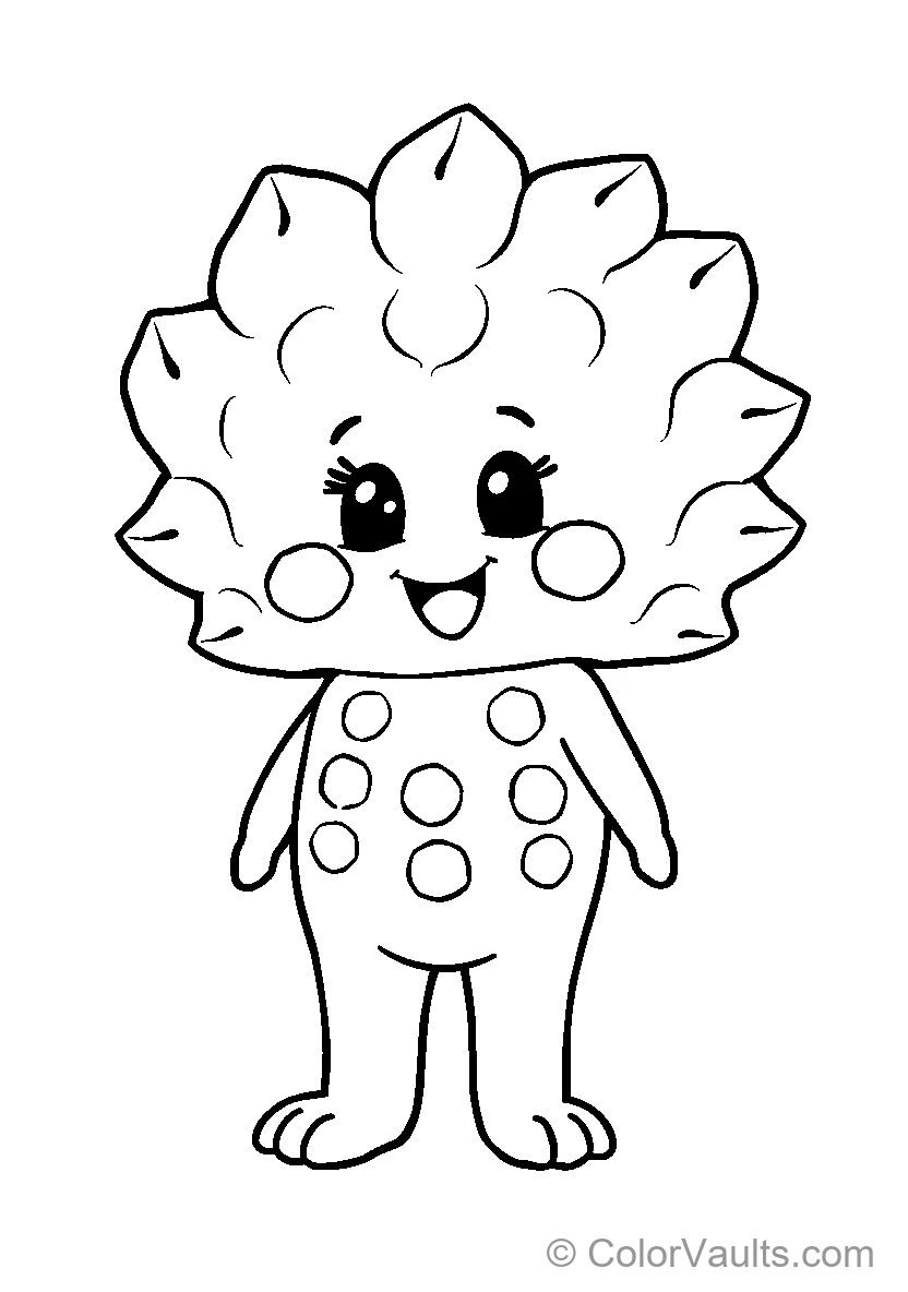 Flower Headed Character Ready For Coloring