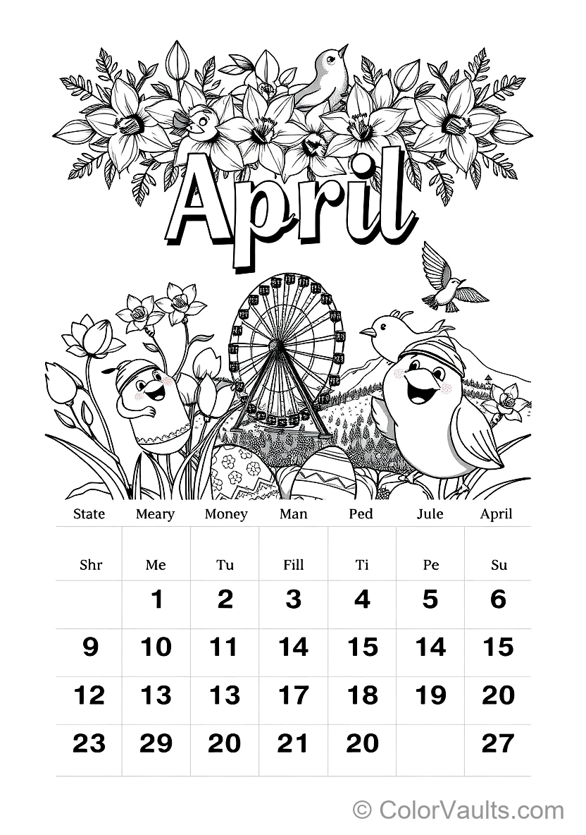 Coloring Calendars coloring page 3