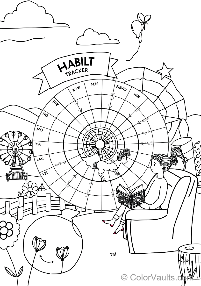 A Printable Coloring Kalender Page Featu (Scene 3)