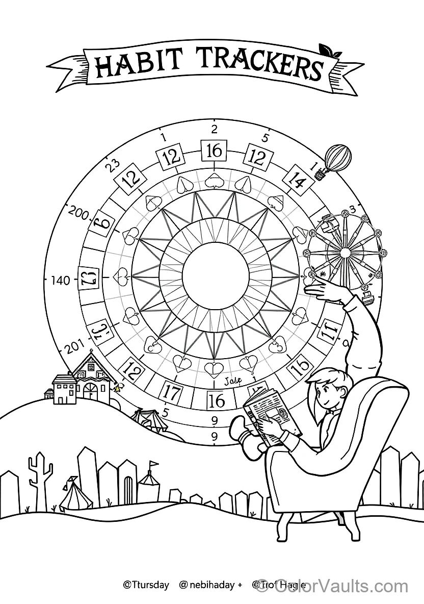 A Printable Coloring Kalender Page Featu (Scene 4)