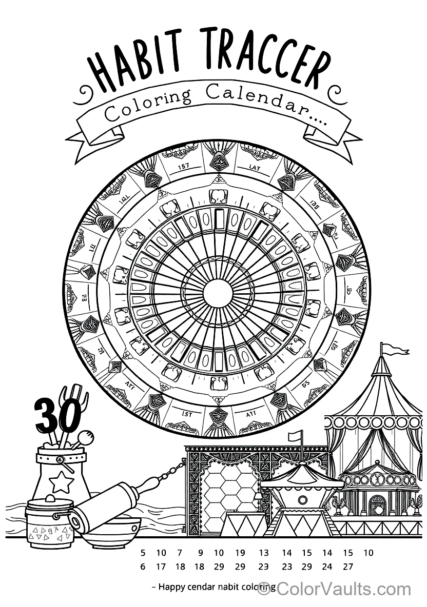 A Printable Coloring Calendrier Page Featu (Scene 26)