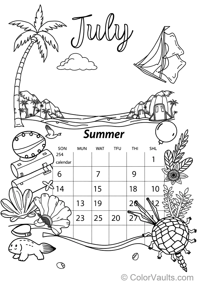 A Printable Coloring (Scene 3)