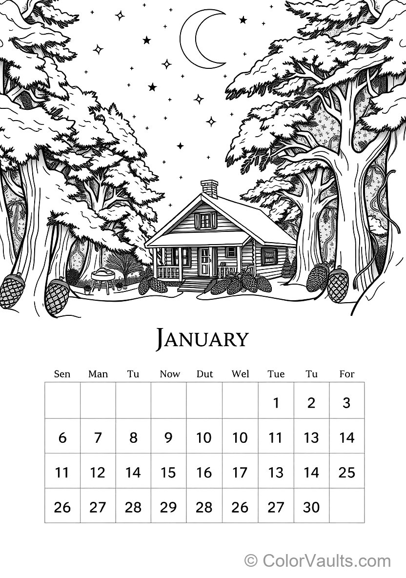 A Printable Coloring (Scene 4)