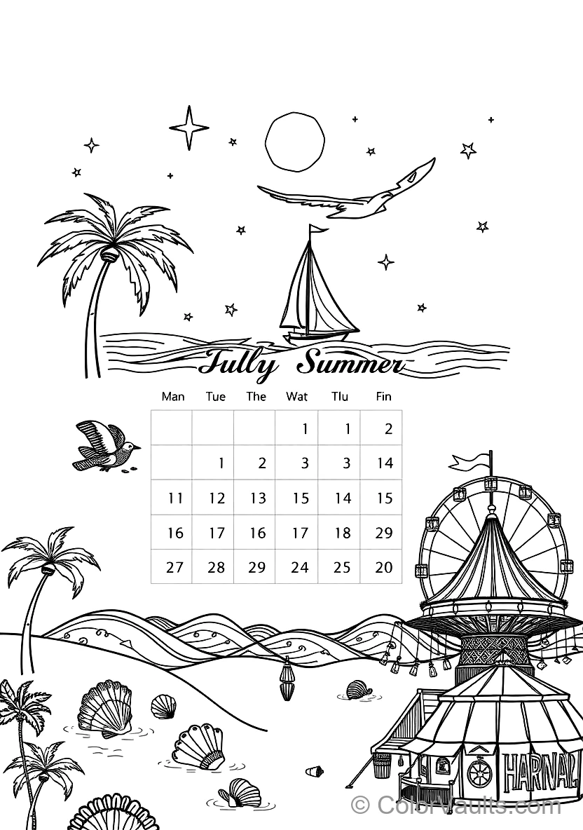 A Printable Coloring (Scene 8)