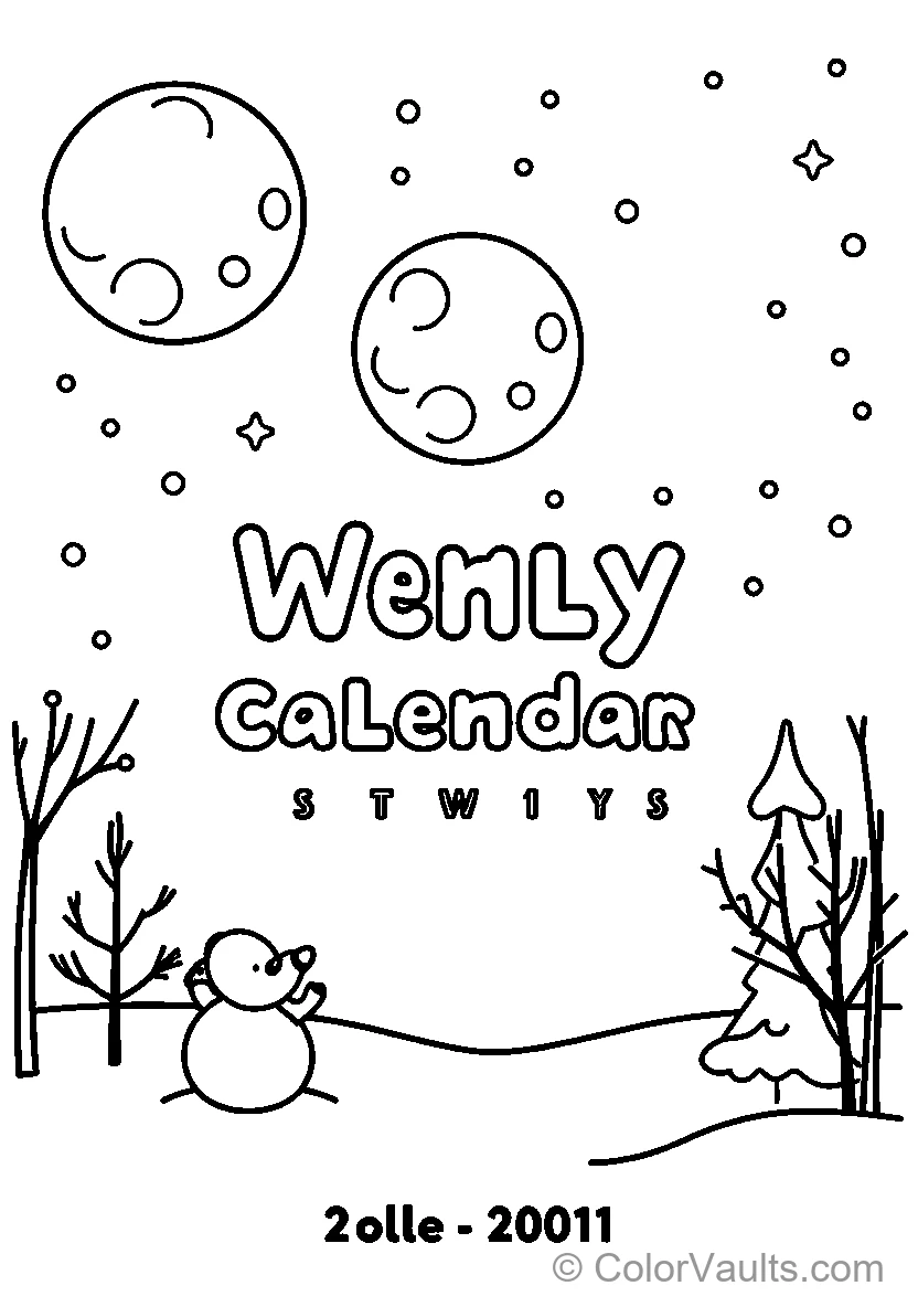 Snowman In Winter Landscape