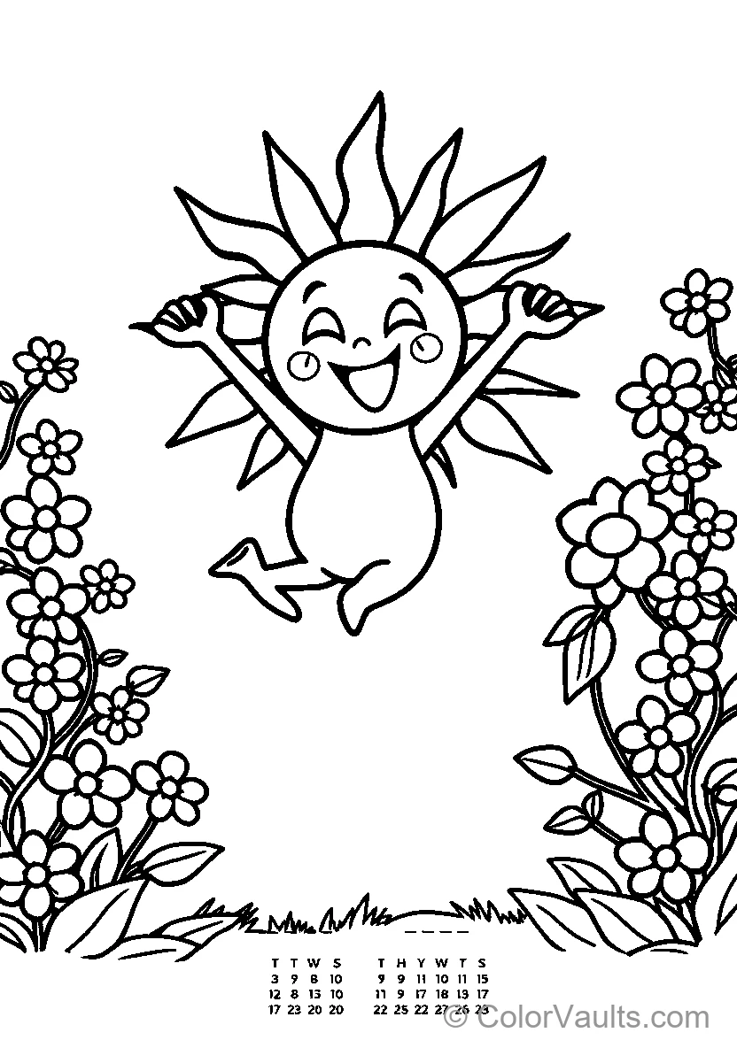 Sun Character In Floral Outfit