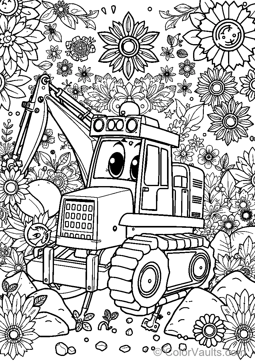 Construction & Heavy Vehicles coloring page 2