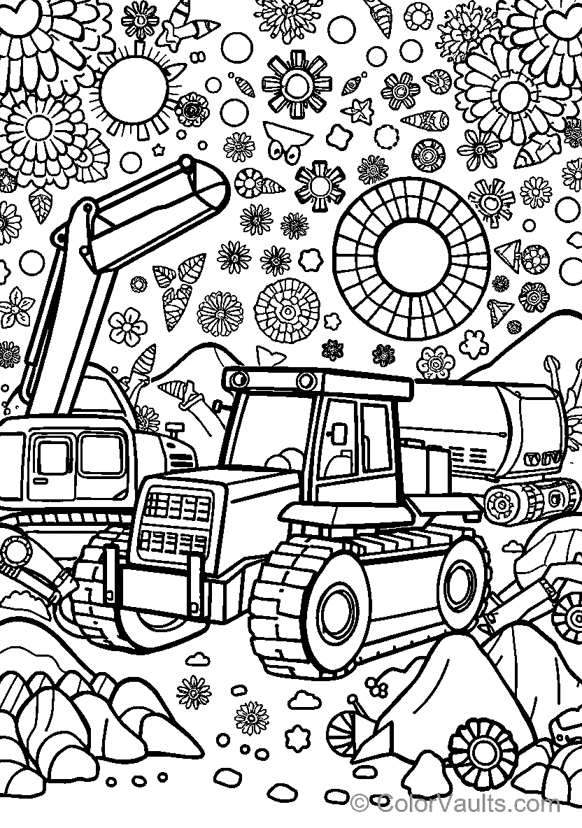 Construction Site With Flowers