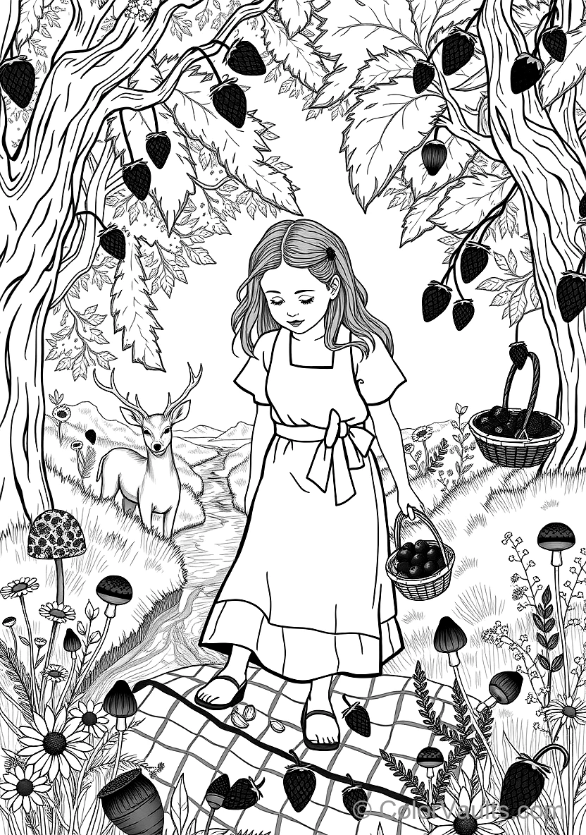 Cottagecore Maiden Gathering Wildflowers in Meadow (6)