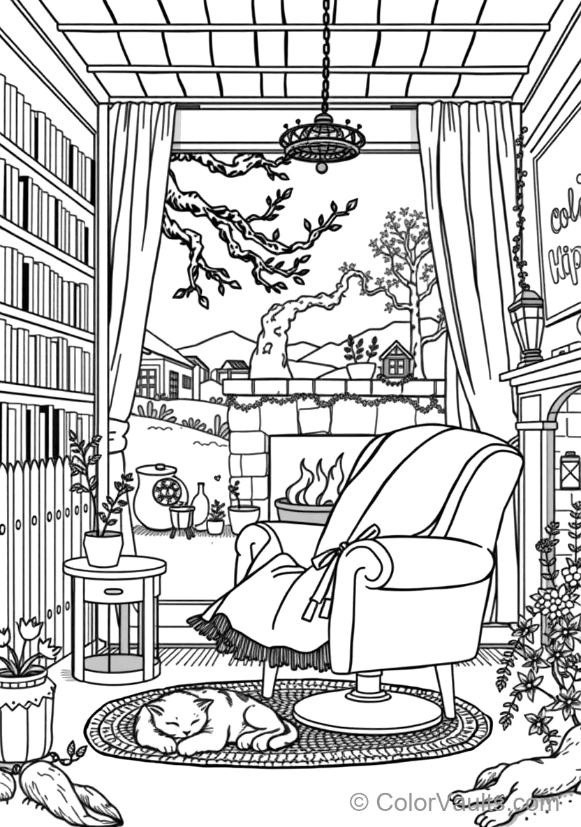 Cozy Reading Nook avec Plush Armchair (Scene 3)
