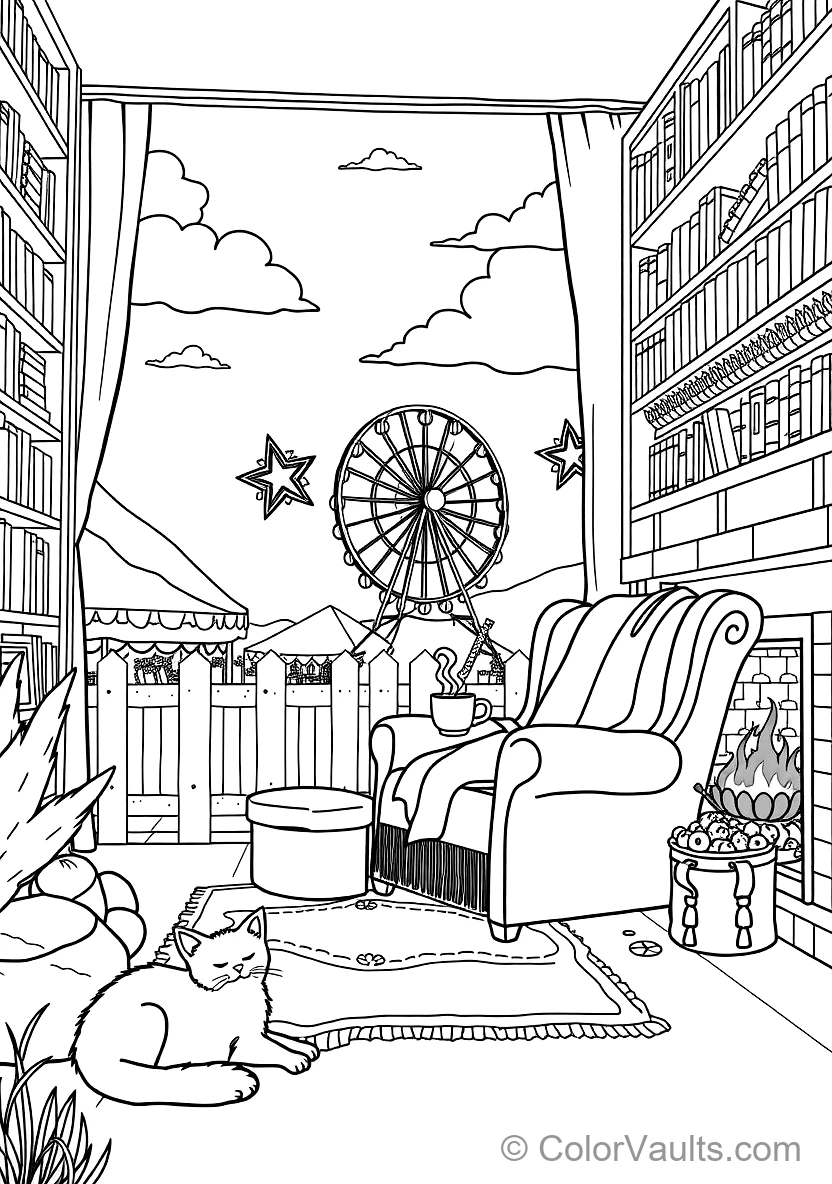 Cozy Reading Nook with Plush Armchair (Scene 5)
