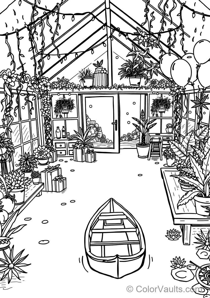 Warm Wooden Greenhouse Garden Retreat Filled (Scene 9)
