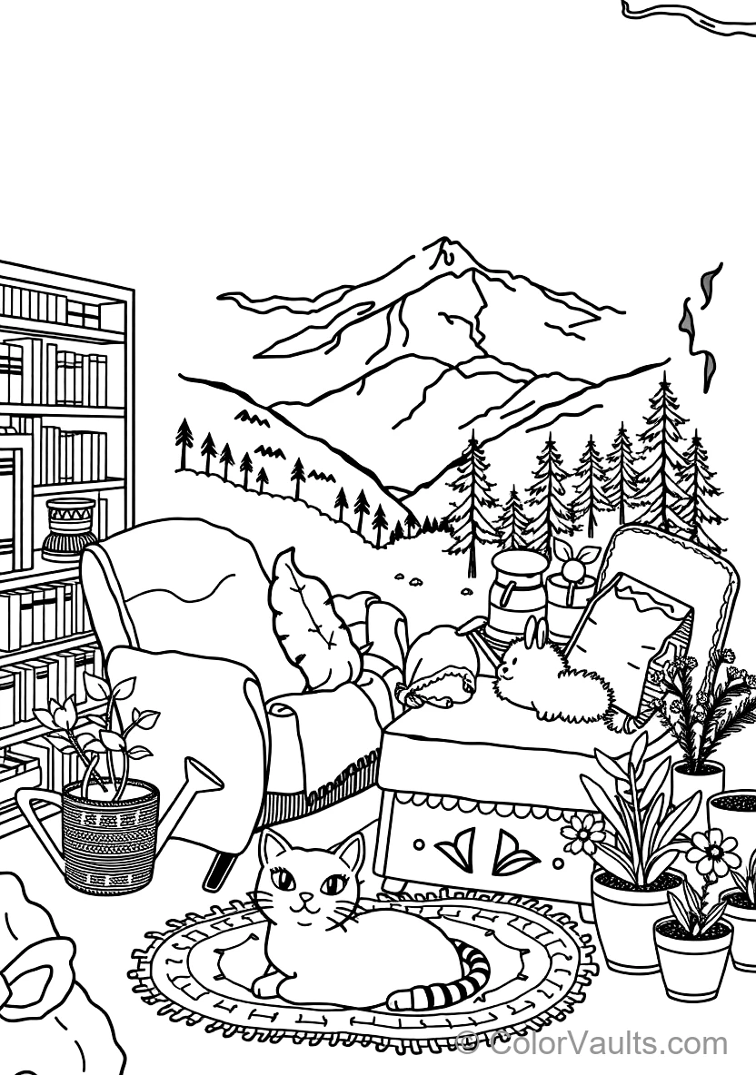 Cozy Reading Nook avec Plush Armchair (Scene 11)
