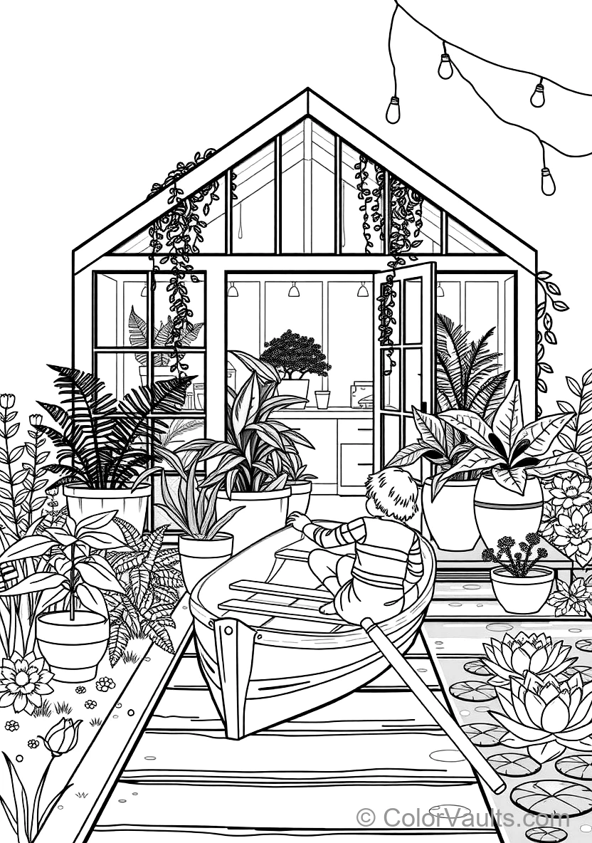 Warm Wooden Greenhouse Garden Retreat Filled (Scene 11)