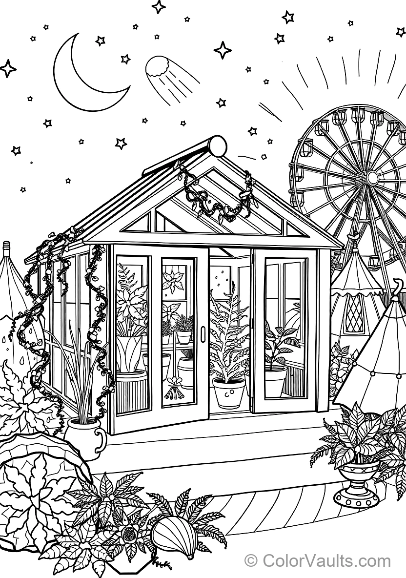 Warm Wooden Greenhouse Garden Retreat Filled (Scene 13)