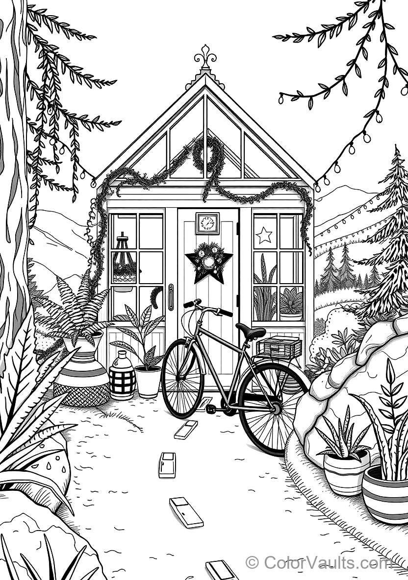 Warm Wooden Greenhouse Garden Retreat Filled (Scene 19)