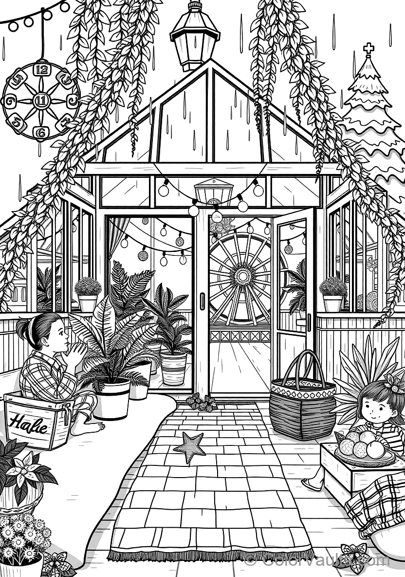 Warm Wooden Greenhouse Garden Retreat Filled (Scene 21)