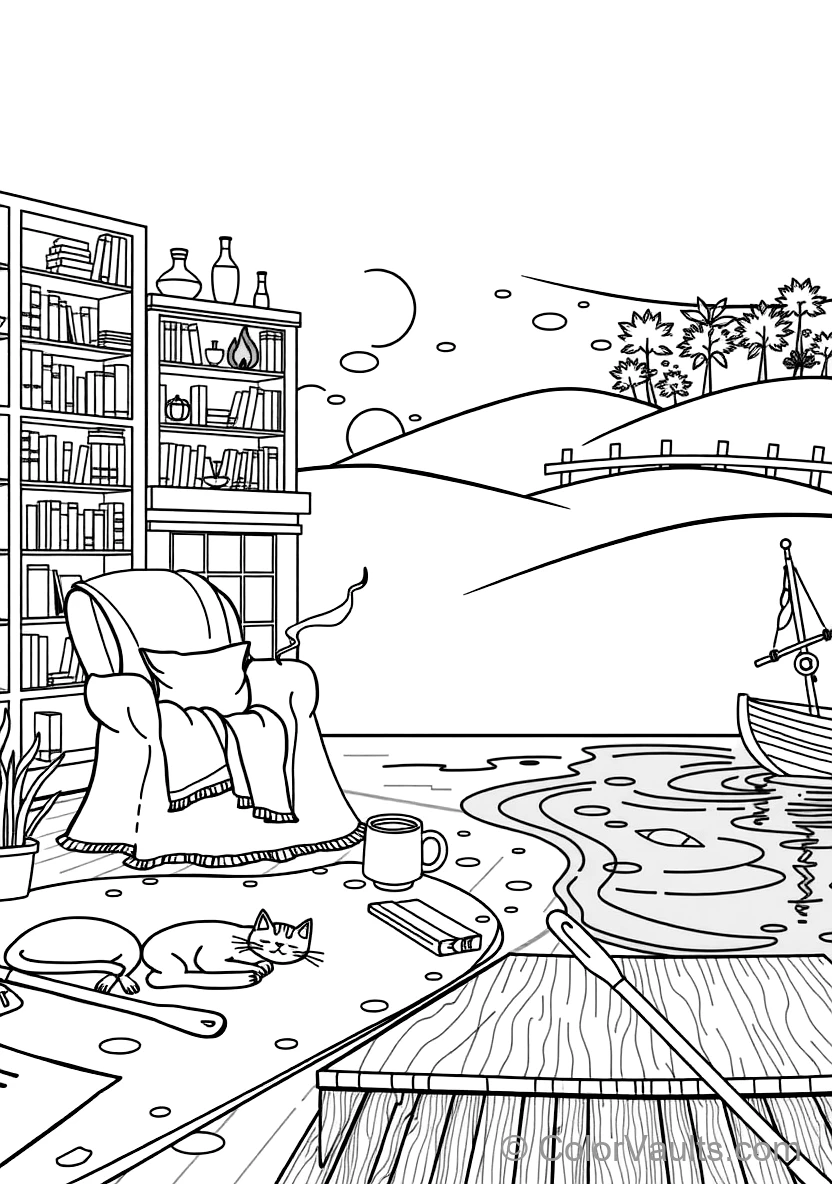 Cozy Reading Nook avec Plush Armchair (Scene 25)