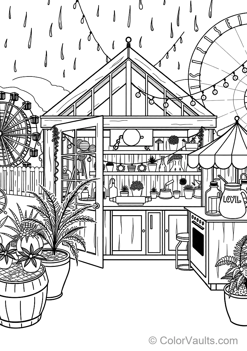 Warm Wooden Greenhouse Garden Retreat Filled (Scene 31)