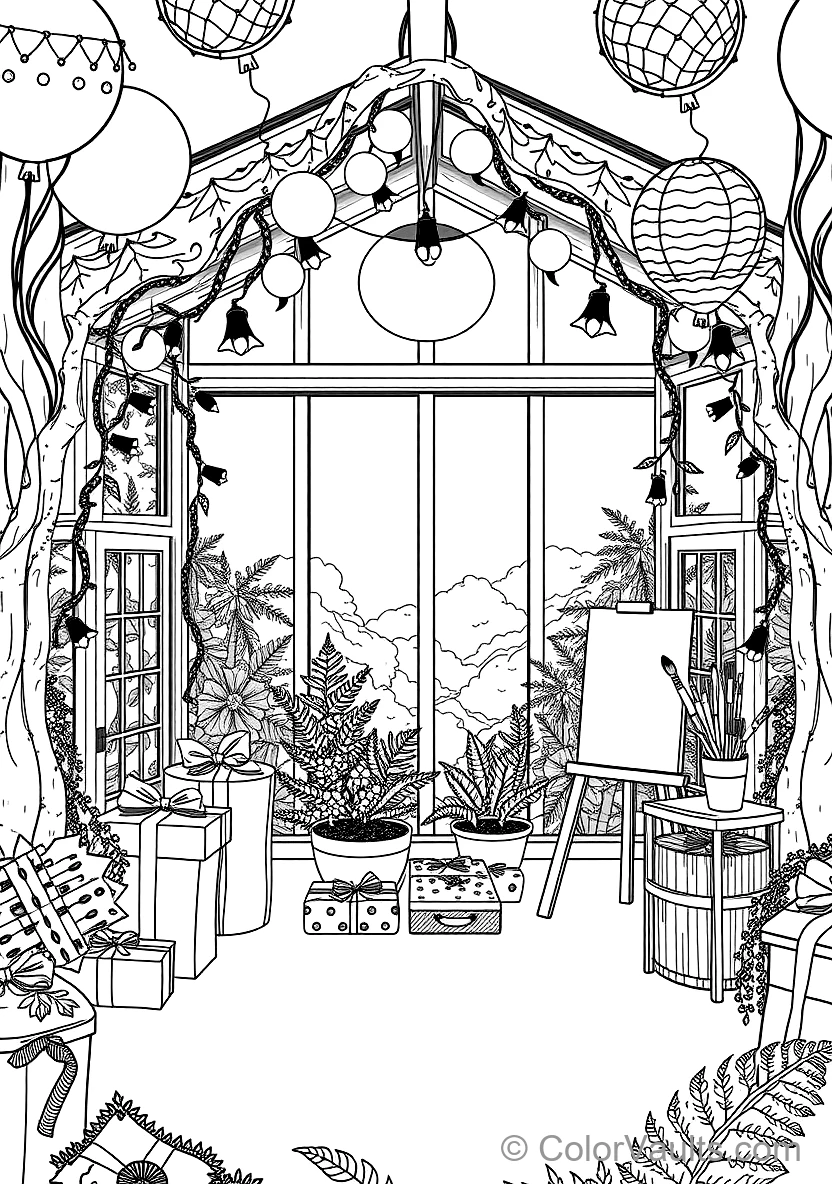 Warm Wooden Greenhouse Garden Retreat Filled (Scene 37)