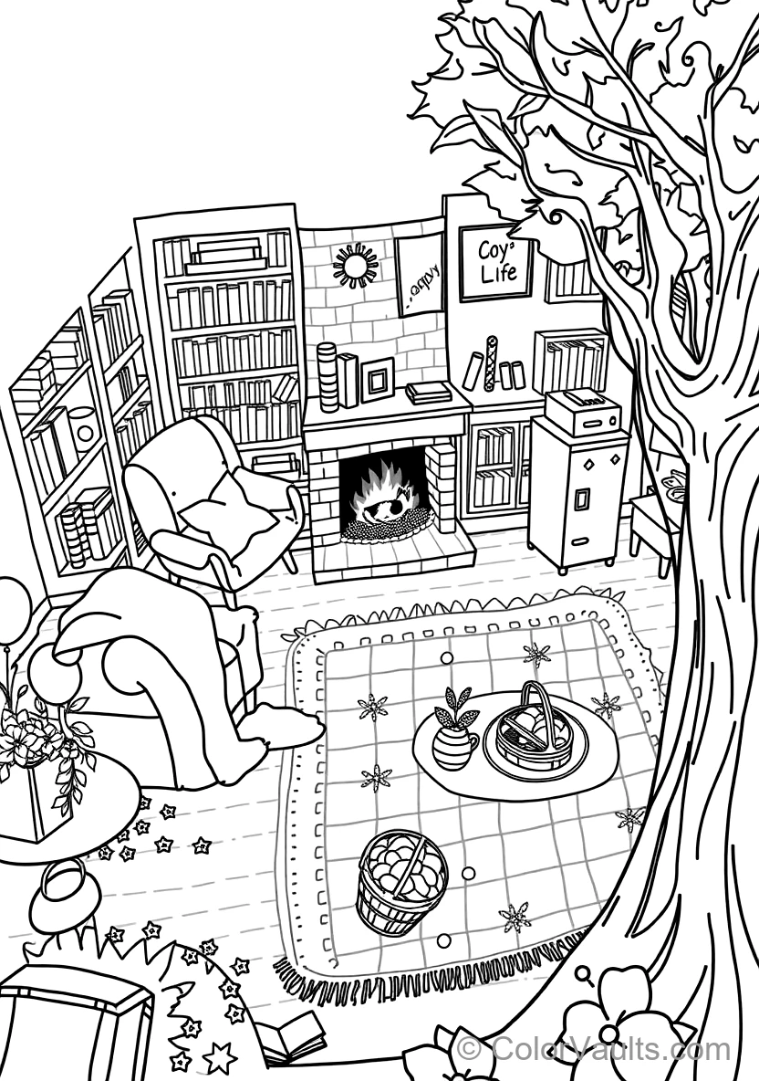 Cozy Reading Nook with Plush Armchair (Scene 43)